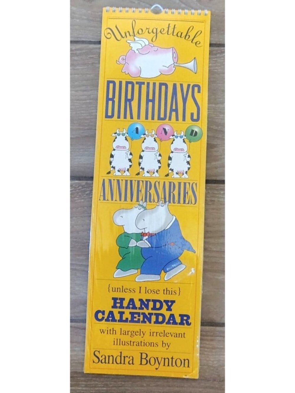 Vintage NOS Sandra Boynton Unforgettable Birthday Calendar Anniversaries New
